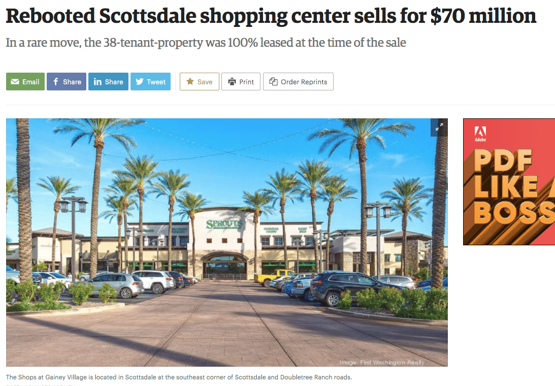 Rebooted Scottsdale shopping center sells for $70 million
