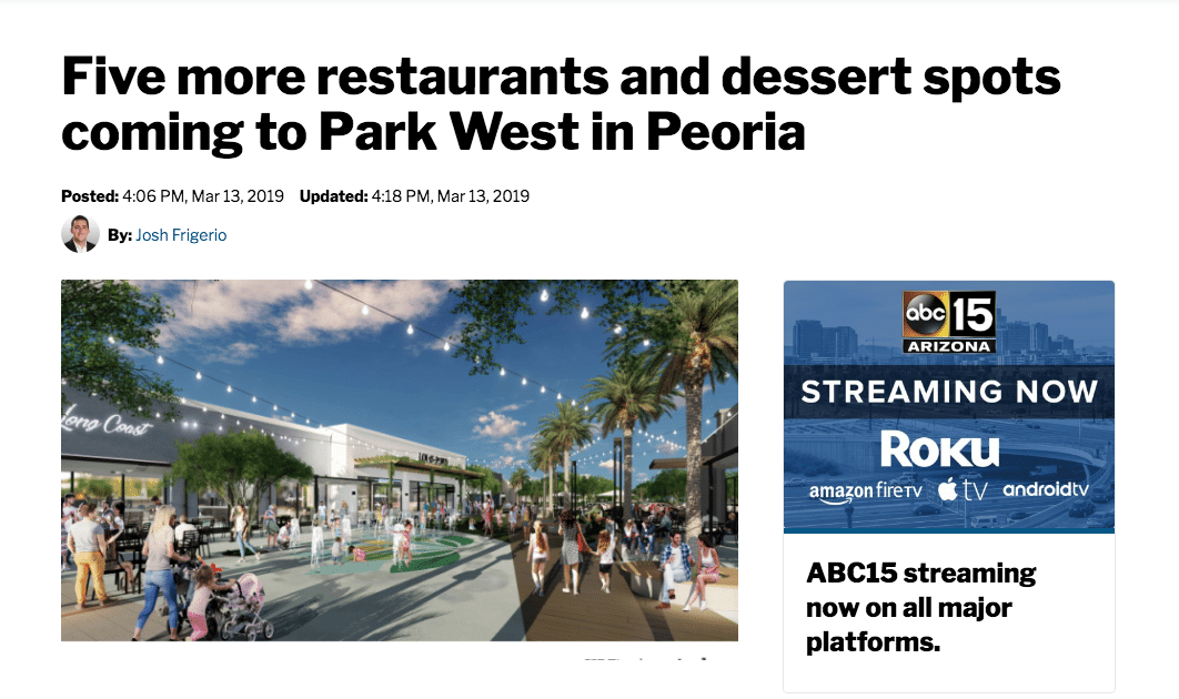 Five more restaurants and dessert spots coming to Park West in Peoria